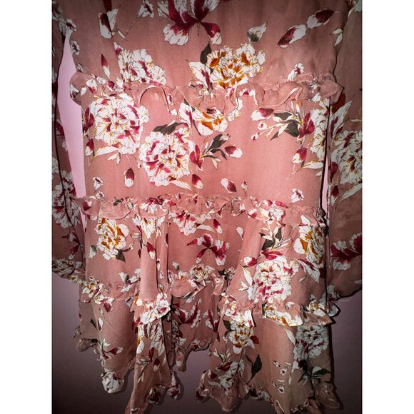 Bardot Junior‎ Floral Long Sleeve Dress Size 14Y Pink & White Western Boho Girly - Picture 4 of 11